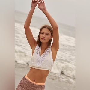 Free People Ribbon Embroidery Crop